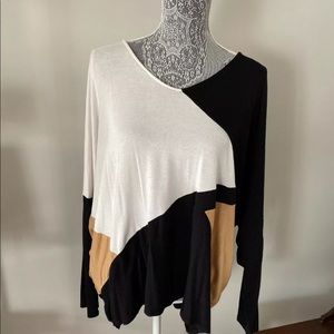 Dana Buchman Black White Beige Sweater  XL